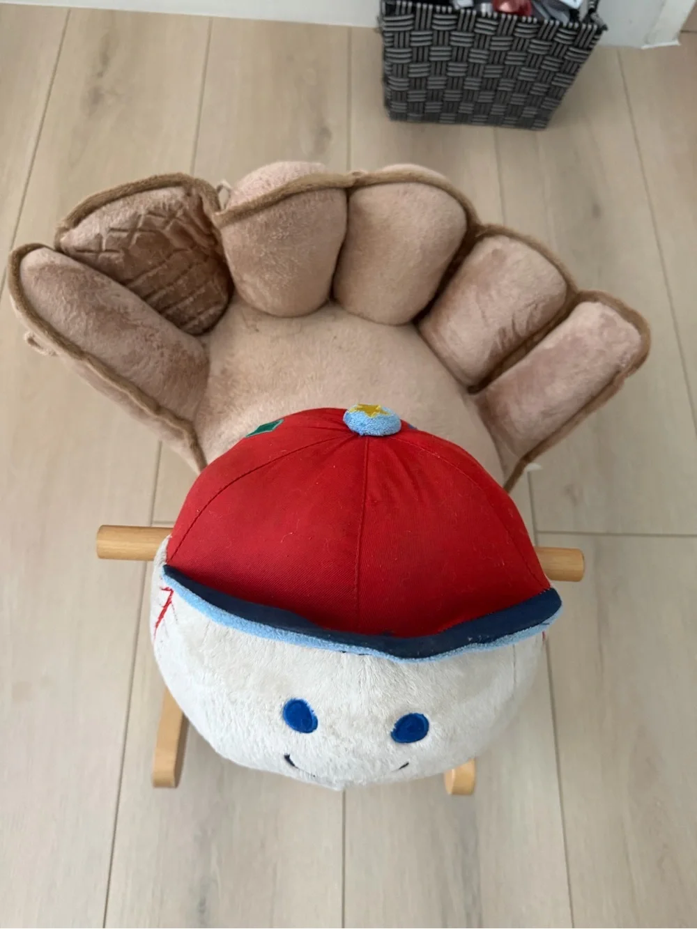 The Rockabye Homer Baseball Rocker  - Brown and White